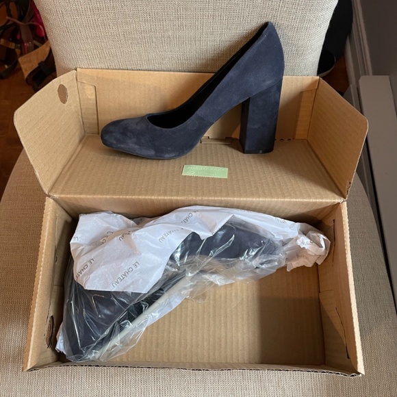 Navy genuine suede shoes - Picture 2 of 3